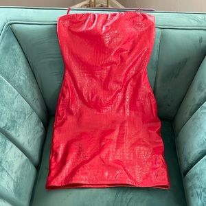 Naked Wardrobe Crocodile mini dress